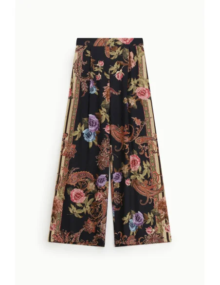 Pantalon palazzo à imprimé floral et paisley Dixie