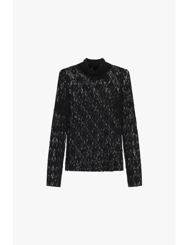 Top In Pizzo A Maniche Lunghe Con Collo Alto Dixie