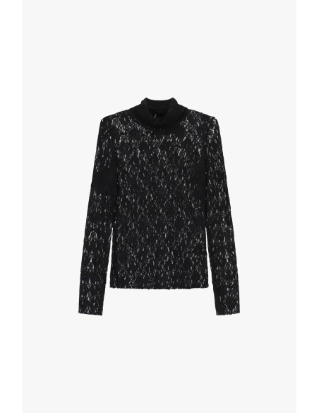 Top In Pizzo A Maniche Lunghe Con Collo Alto Dixie