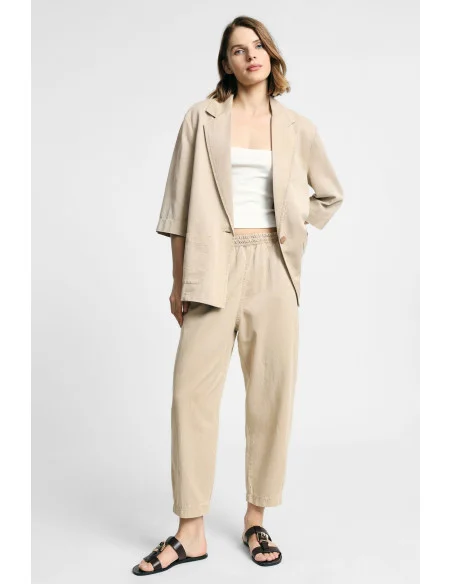 Pantalon court à taille élastiquée et poches « Please »