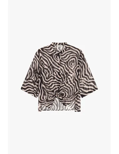 Chemise à imprimé zébré avec nœud sur le devant Dixie