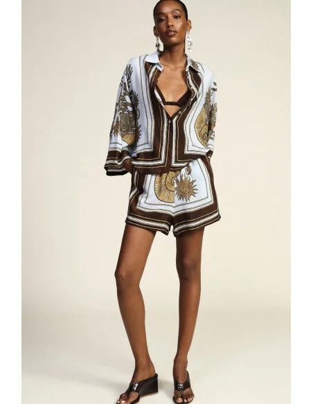 Short « hot pants » à motifs avec élastique à la taille Dixie