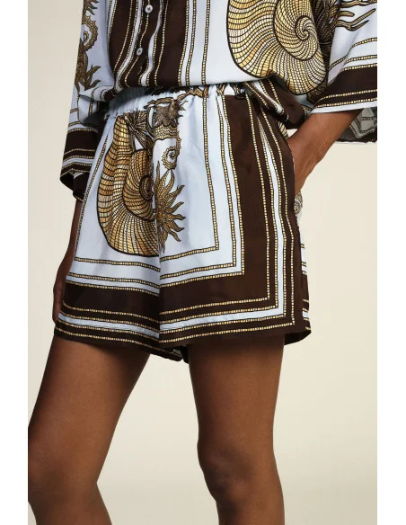 Short « hot pants » à motifs avec élastique à la taille Dixie