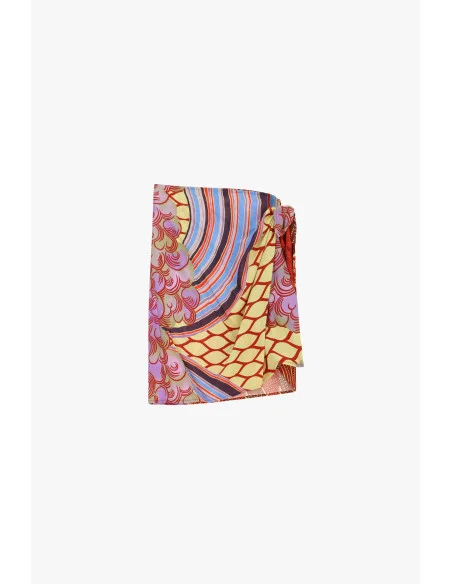Dixie Short Patterned Skirt with Side Knot