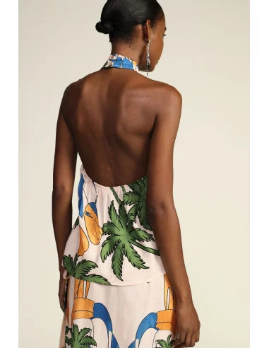 Dixie Floral Print High-Neck Top