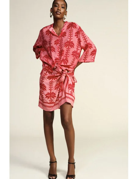 Short Wrap Skirt with Floral Print Dixie