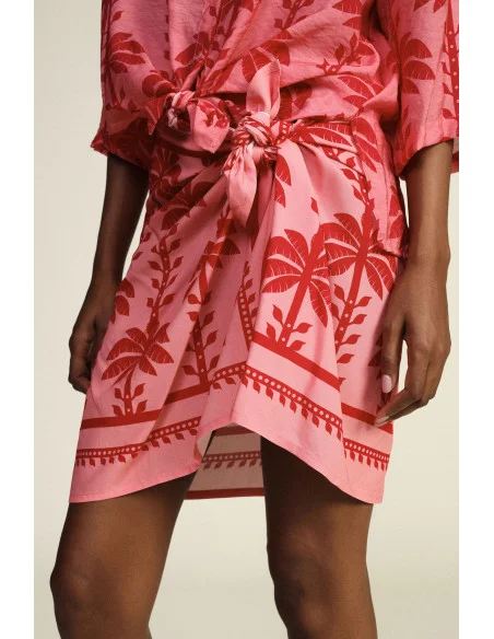 Short Wrap Skirt with Floral Print Dixie