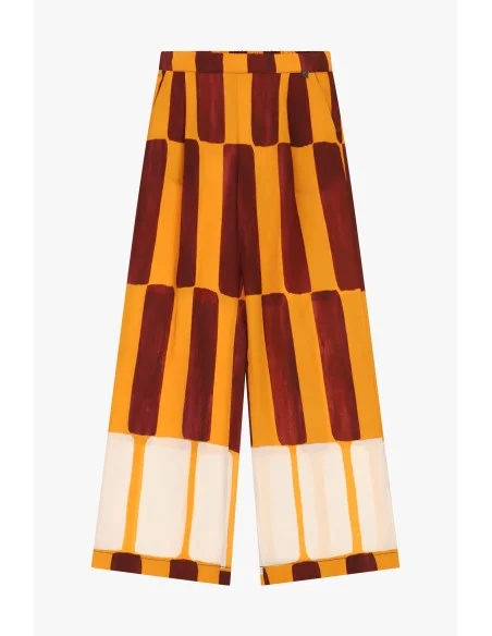 Pantaloni Palazzo A Righe Larghe Con Vita Alta Dixie