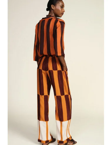 Pantaloni Palazzo A Righe Larghe Con Vita Alta Dixie