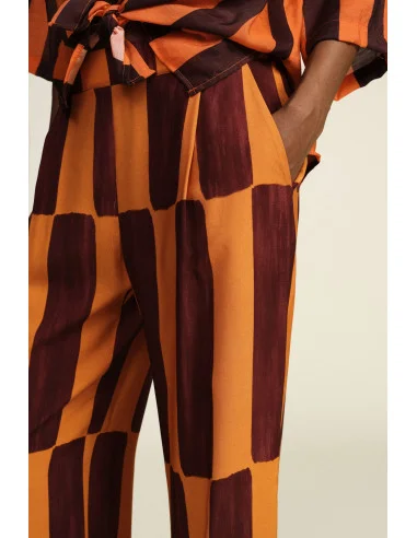 Pantalon palazzo à rayures larges taille haute Dixie