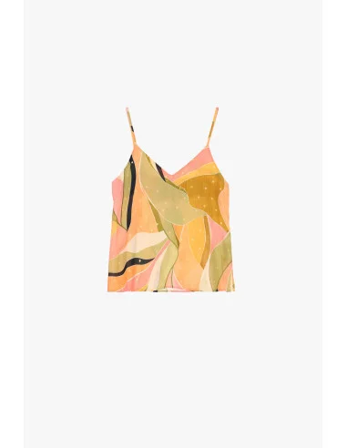 Top Con Spalline Sottili E Stampa Astratta Dixie