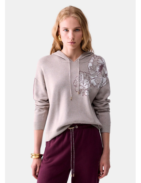Pull jacquard à capuche Liu Jo