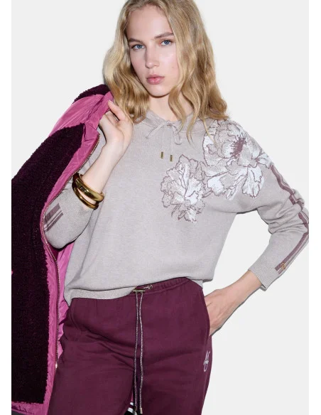 Pull jacquard à capuche Liu Jo
