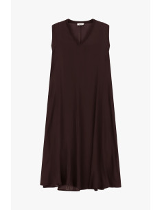 Sleeveless Flared Midi Dress with a V-Dixie Neckline