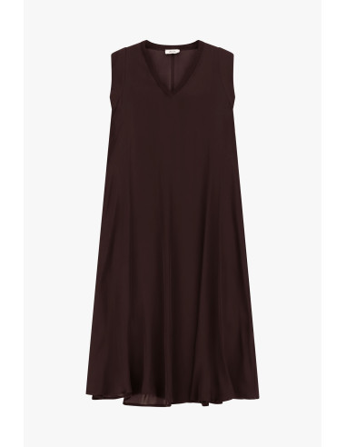 Sleeveless Flared Midi Dress with a V-Dixie Neckline