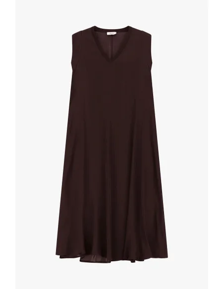 Robe midi évasée sans manches avec encolure en V en forme de « V » inversé