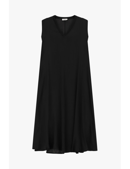 Robe midi évasée sans manches avec encolure en V en forme de « V » inversé