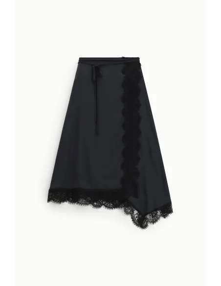 Jupe midi asymétrique avec bordure en dentelle Dixie