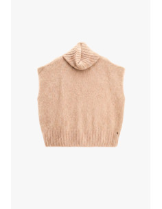 Pull sans manches à col roulé, coupe ample, modèle Dixie