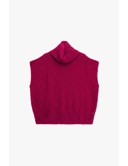 Pull sans manches à col roulé, coupe ample, modèle Dixie