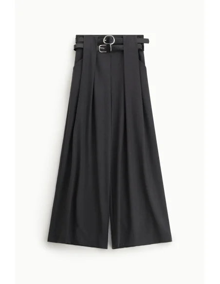 Pantalon palazzo avec ceinture à double boucle « Dixie »