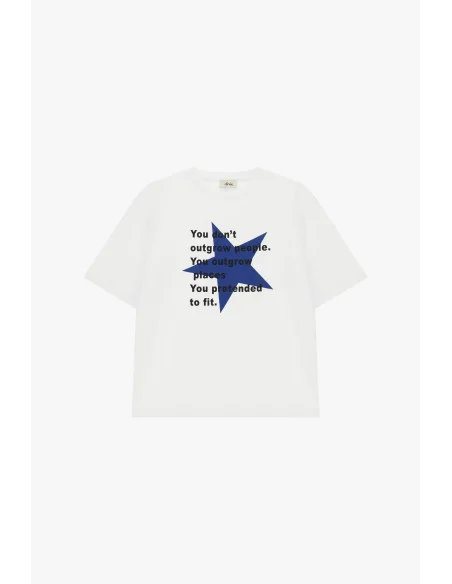 T-shirt à col rond avec imprimé « phrase » et étoile sur le devant – Dixie