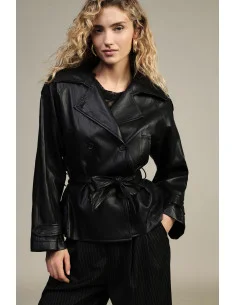 Trench Coat Corto Con Cintura E Revers Dixie