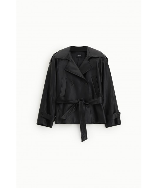Trench Coat Corto Con Cintura E Revers Dixie