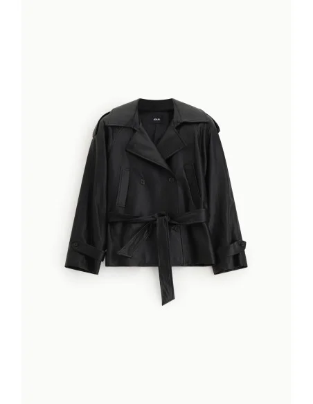 Trench-coat court avec ceinture et revers « Dixie »