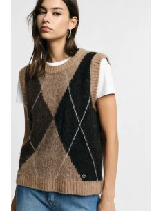 Pull à motif argyle et encolure ronde Please