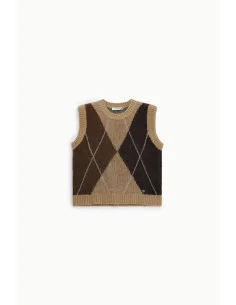 Pull à motif argyle et encolure ronde Please 2