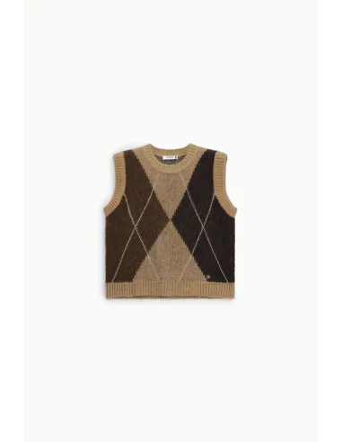 Argyle-Patterned Round-Neck Jumper – Please