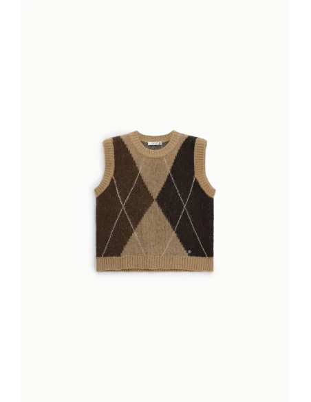 Pull à motif argyle et encolure ronde Please