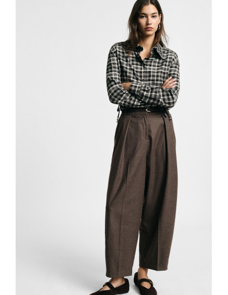 Pantalon palazzo taille haute à pinces, s'il vous plaît