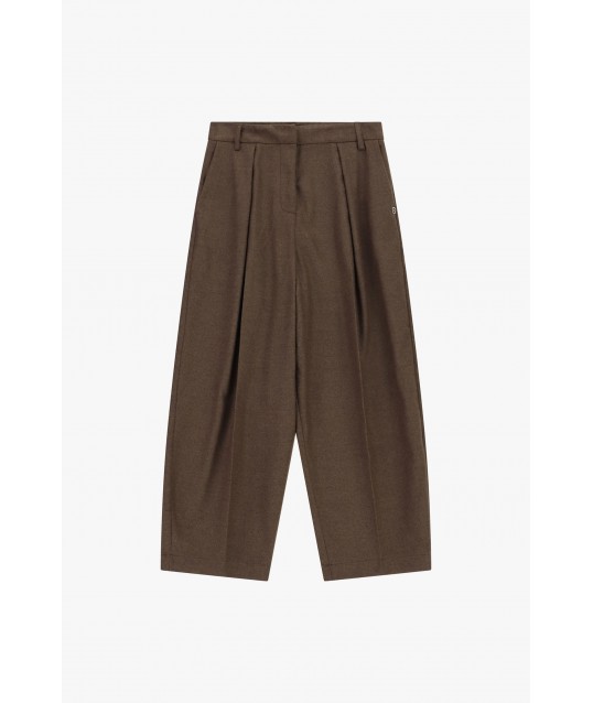 High-waisted Palazzo Trousers with Pleats – Please