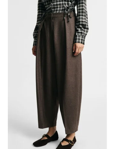 High-waisted Palazzo Trousers with Pleats – Please