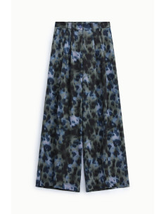 Pantaloni Palazzo Fantasia Maculata A Vita Alta Please
