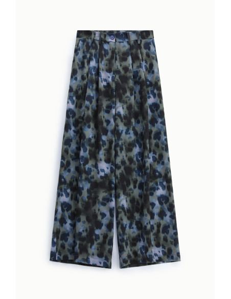 Please High-Waisted Patterned Palazzo Trousers