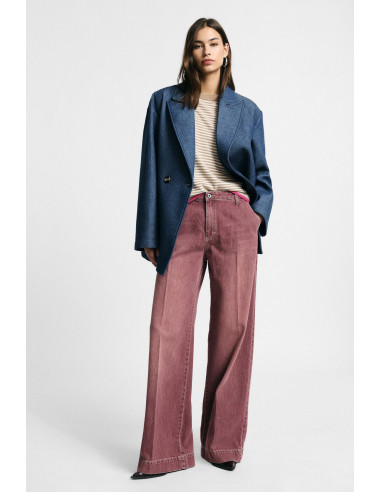 Wide-Leg Jeans with Button Closure Please
