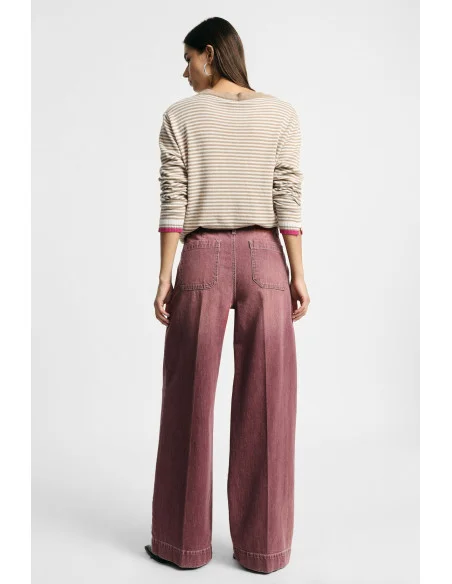 Wide-Leg Jeans with Button Closure Please