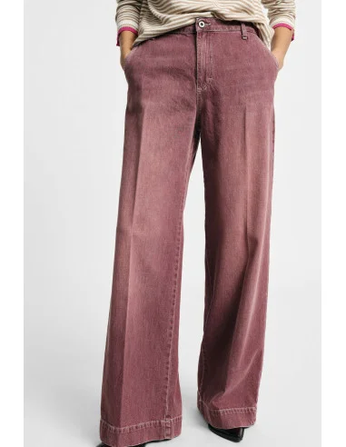 Jeans A Gamba Larga Con Chiusura A Bottone Please