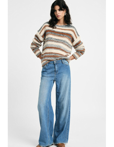 Wide-leg jeans with frayed hems – Please - Vestiti Firmati Life Smiles