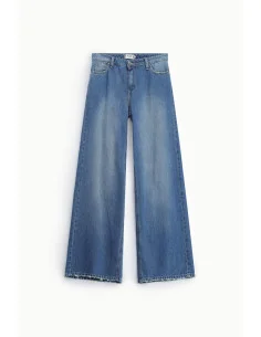 Wide-Leg Jeans with Frayed Hem Please 2