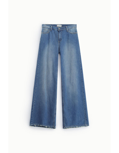 Wide-leg jeans with frayed hems – Please - Vestiti Firmati Life Smiles