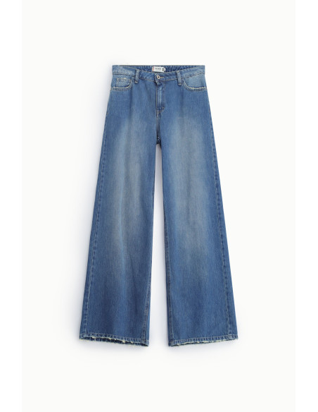 Wide-leg jeans with frayed hems – Please - Vestiti Firmati Life Smiles