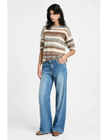 Wide-Leg Jeans with Frayed Hem Please