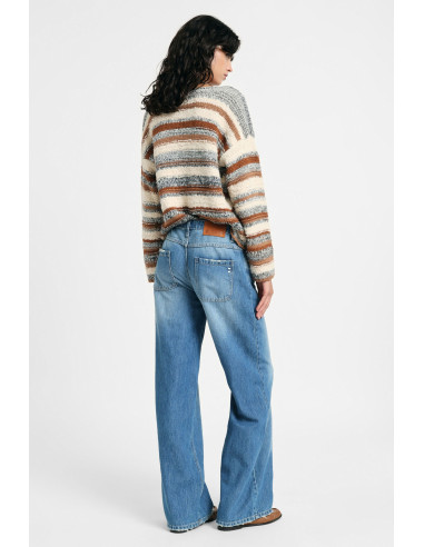 Wide-leg jeans with frayed hems – Please - Vestiti Firmati Life Smiles