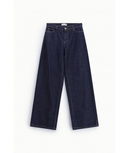 Jeans A Gamba Larga Con Cuciture A Contrasto Please