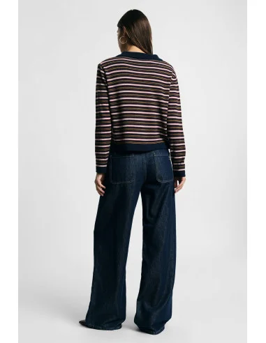 Wide-Leg Jeans with Contrast Stitching Please