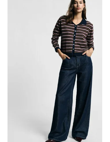 Wide-Leg Jeans with Contrast Stitching Please